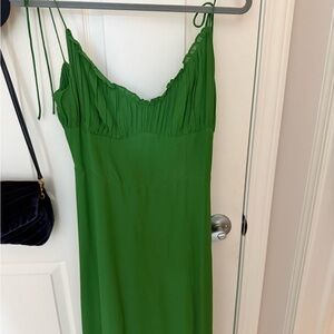 Reformation Strapless Green Dress